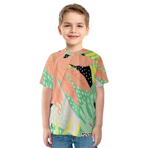 Abstract Seamless Pattern With Tropical Leaves Hand Draw Texture Vector Kids  Sport Mesh Tee by Vaneshart