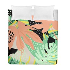 Abstract Seamless Pattern With Tropical Leaves Hand Draw Texture Vector Duvet Cover Double Side (full/ Double Size) by Vaneshart