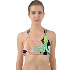 Abstract Seamless Pattern With Tropical Leaves Hand Draw Texture Vector Back Web Sports Bra by Vaneshart