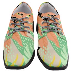 Abstract Seamless Pattern With Tropical Leaves Hand Draw Texture Vector Women Heeled Oxford Shoes