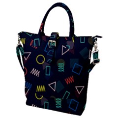 Memphis Seamless Patterns Abstract Jumble Textures Buckle Top Tote Bag by Vaneshart