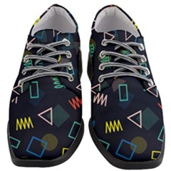 Memphis Seamless Patterns Abstract Jumble Textures Women Heeled Oxford Shoes