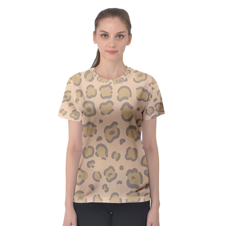 Leopard Print Women s Sport Mesh Tee