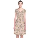 Leopard Print Short Sleeve Front Wrap Dress View1