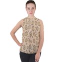 Leopard Print Mock Neck Chiffon Sleeveless Top View1