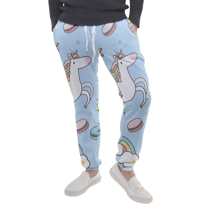 Unicorn Seamless Pattern Background Vector Men s Jogger Sweatpants