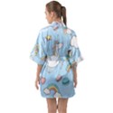 Unicorn Seamless Pattern Background Vector Half Sleeve Satin Kimono  View2