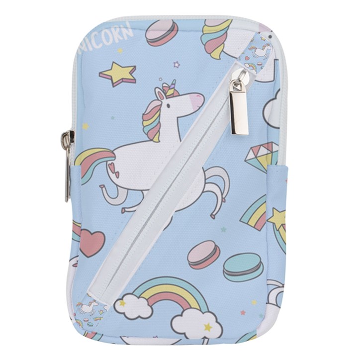 Unicorn Seamless Pattern Background Vector Belt Pouch Bag (Large)