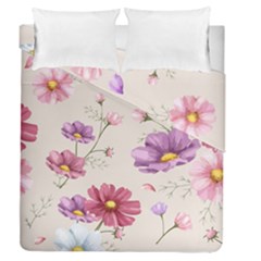 Vector Hand Drawn Cosmos Flower Pattern Duvet Cover Double Side (queen Size) by Sobalvarro