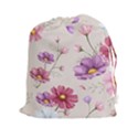 Vector Hand Drawn Cosmos Flower Pattern Drawstring Pouch (2XL) View1