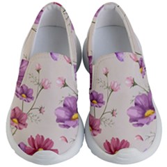 Vector Hand Drawn Cosmos Flower Pattern Kids  Lightweight Slip Ons by Sobalvarro