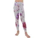 Vector Hand Drawn Cosmos Flower Pattern Kids  Lightweight Velour Leggings View1