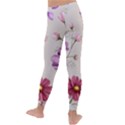 Vector Hand Drawn Cosmos Flower Pattern Kids  Lightweight Velour Leggings View4