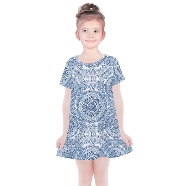 Boho Pattern Style Graphic Vector Kids  Simple Cotton Dress