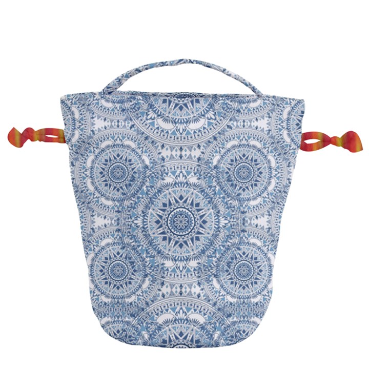 Boho Pattern Style Graphic Vector Drawstring Bucket Bag