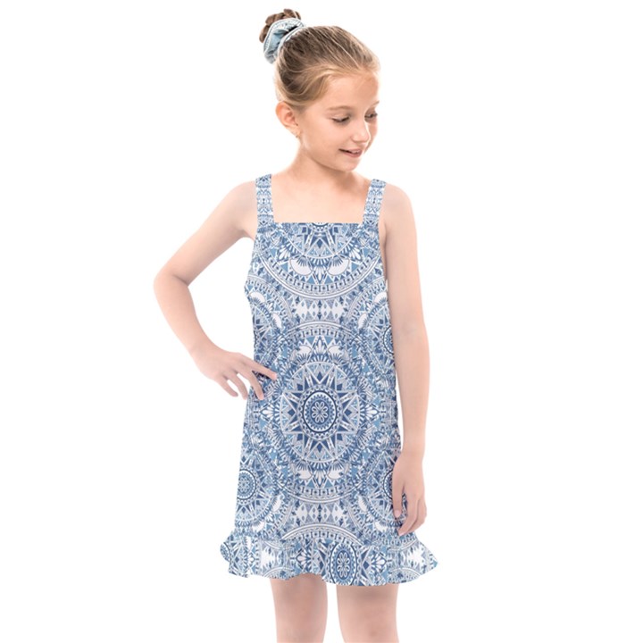 Boho Pattern Style Graphic Vector Kids  Overall Dress