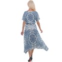 Boho Pattern Style Graphic Vector Cross Front Sharkbite Hem Maxi Dress View2