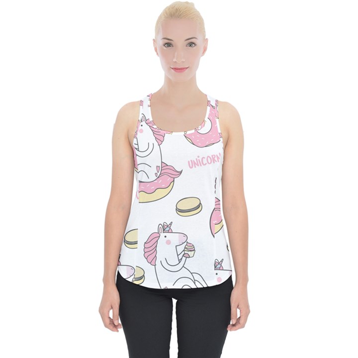 Unicorn Seamless Pattern Background Vector (1) Piece Up Tank Top