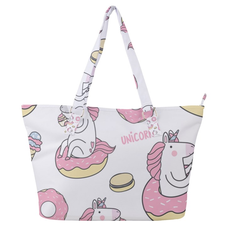 Unicorn Seamless Pattern Background Vector (1) Full Print Shoulder Bag