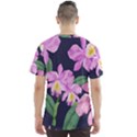 Vector Hand Drawn Orchid Flower Pattern Men s Sports Mesh Tee View2