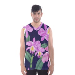 Vector Hand Drawn Orchid Flower Pattern Men s Sportswear by Sobalvarro