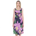 Vector Hand Drawn Orchid Flower Pattern Midi Sleeveless Dress View1