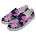 Vector Hand Drawn Orchid Flower Pattern Men s Canvas Slip Ons View2