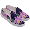 Vector Hand Drawn Orchid Flower Pattern Men s Canvas Slip Ons View3