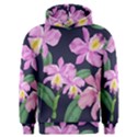 Vector Hand Drawn Orchid Flower Pattern Men s Overhead Hoodie View1