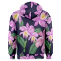 Vector Hand Drawn Orchid Flower Pattern Men s Overhead Hoodie View2