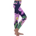 Vector Hand Drawn Orchid Flower Pattern Kids  Lightweight Velour Classic Yoga Leggings View3