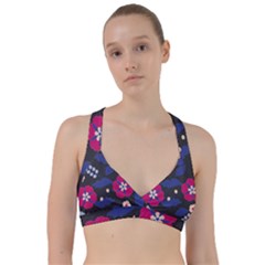 Vector Seamless Flower And Leaves Pattern Sweetheart Sports Bra by Sobalvarro