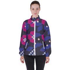 Vector Seamless Flower And Leaves Pattern Women s High Neck Windbreaker by Sobalvarro