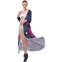 Vector Seamless Flower And Leaves Pattern Maxi Chiffon Beach Wrap