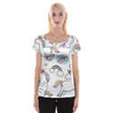 Cute Unicorns With Magical Elements Vector Cap Sleeve Top View1