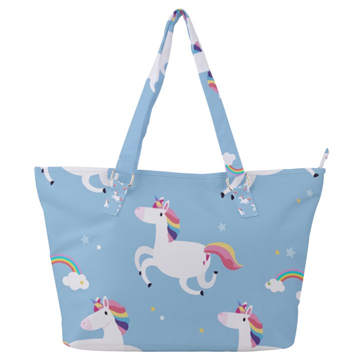 Unicorn Seamless Pattern Background Vector (2) Full Print Shoulder Bag