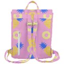 Pop Art Pineapple Seamless Pattern Vector Flap Top Backpack View3