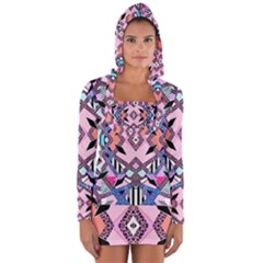 Marble Texture Print Fashion Style Patternbank Vasare Nar Abstract Trend Style Geometric Long Sleeve Hooded T-shirt