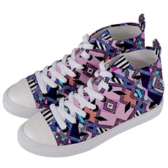 Marble Texture Print Fashion Style Patternbank Vasare Nar Abstract Trend Style Geometric Women s Mid-top Canvas Sneakers