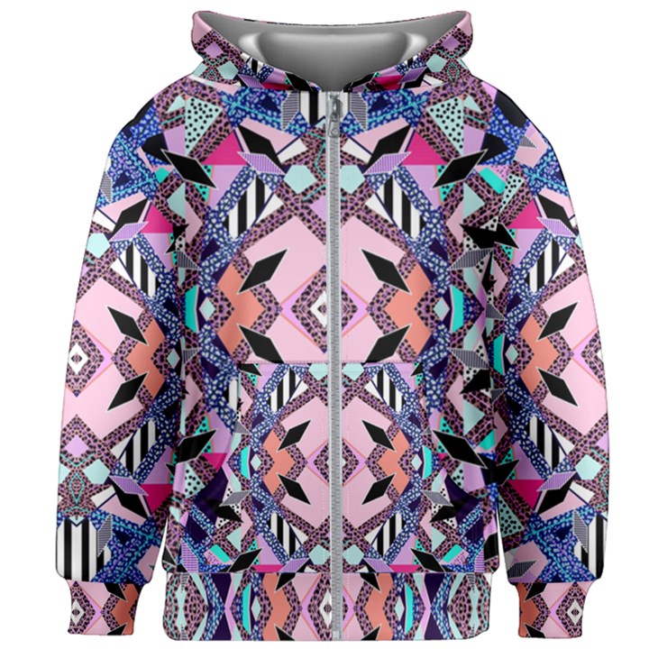 Marble Texture Print Fashion Style Patternbank Vasare Nar Abstract Trend Style Geometric Kids  Zipper Hoodie Without Drawstring