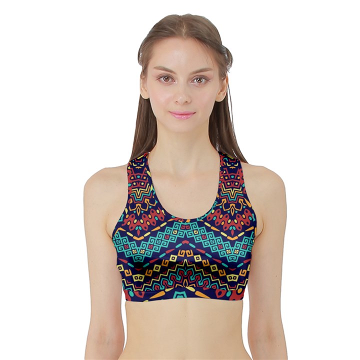 Ethnic  Sports Bra with Border