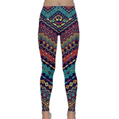 Ethnic  Lightweight Velour Classic Yoga Leggings by Sobalvarro