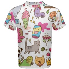 Set Kawaii Doodles Men s Cotton Tee by Vaneshart