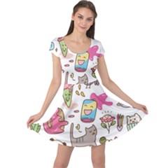 Set Kawaii Doodles Cap Sleeve Dress by Vaneshart