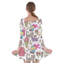 Set Kawaii Doodles Long Sleeve Skater Dress View2