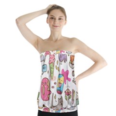 Set Kawaii Doodles Strapless Top by Vaneshart