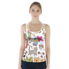 Set Kawaii Doodles Racer Back Sports Top by Vaneshart