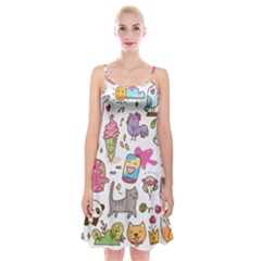 Set Kawaii Doodles Spaghetti Strap Velvet Dress by Vaneshart