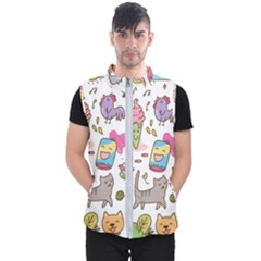 Set Kawaii Doodles Men s Puffer Vest by Vaneshart