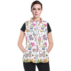 Set Kawaii Doodles Women s Puffer Vest by Vaneshart